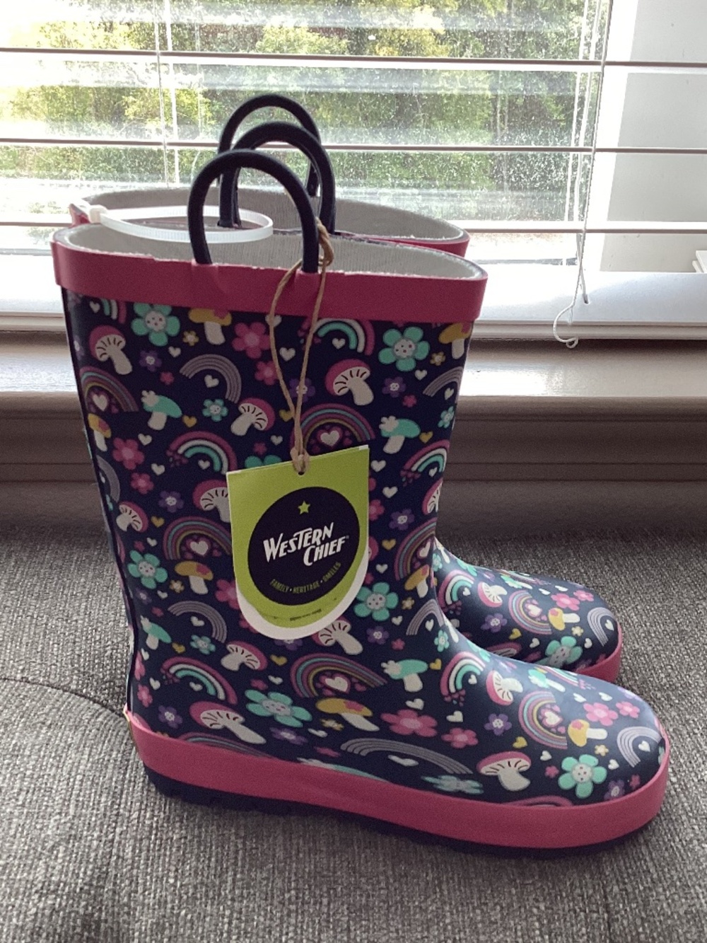Western Chief Kids' Rainbow Dream Rain Boot, size 1 M